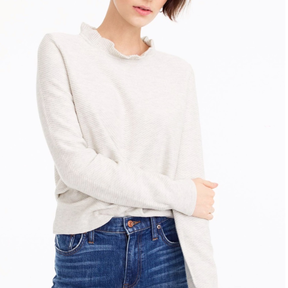J Crew Ruffle Neck Sweater